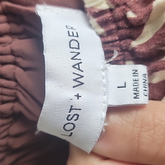 Lost + Wander Palm Oasis Puff Sleeve Midi Dress-Size Large - Picture 7 of 17